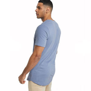 2024 T-shirt pour hommes de haute qualité avec conception de logo personnalisé T-shirts en gros à longue ligne simple - Product Image 6