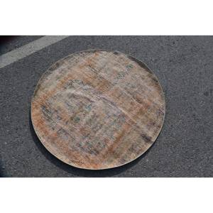 Tapis turc vintage 3.7 X 3.7ft marron et vert Patchwork Design laine et jonc de mer pour la maison salon pour adolescents - Product Image 2