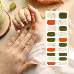 Meilleures ventes bandes d'ongles en gel 3D de haute qualité #45684 Greentea Latte Application facile Article de décoration de salon Fabriqué en Corée - Product Image 1