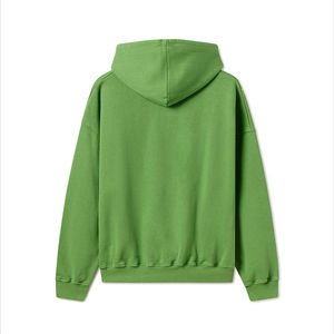 Sweat à capuche vert premium 300 g/m² épais pour homme, coupe oversize, streetwear, avec logo personnalisé, en molleton, épaules tombantes, 100 % coton - Product Image 2