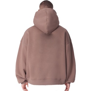Sweat à capuche zippé surdimensionné personnalisé avec logo OEM, design vierge, impression numérique hiver, molleton épais 100% coton, écologique - Product Image 2