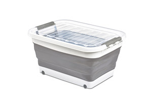 Gran capacidad 65 L contenedor de almacenamiento plegable con ruedas caja organizadora plegable hogar Oficina garaje Amazon FBA coches de plástico - Product Image 5