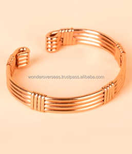 Bracelet magnétique en fil de cuivre de qualité supérieure ensemble de bracelets Bracelet en cuivre pur fait à la main thérapie par cuivre pur - Product Image 3