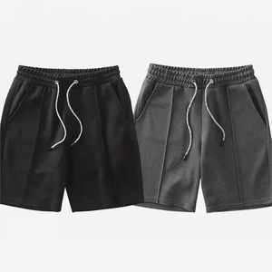 กางเกงขาสั้นผ้าวาฟเฟิลสำหรับผู้ชายกางเกงขาสั้นผ้าคอตตอนพร้อมเชือกผูกสำหรับฤดูร้อนออกแบบโลโก้ได้ตามต้องการ - Product Image 1