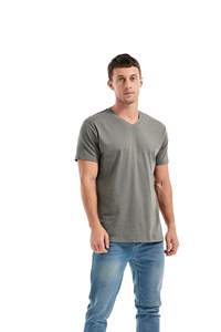 T-shirts vierges faits sur commande de coton de col en V avec doux et durable pour stigmatiser la mode et les ordres faits sur commande - Product Image 4