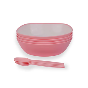 Elegant 100% Food Grade BPA Free Plastic Serving <b>Bowl</b> Set with Utility Spoon Unbreakable and Multipurpose BPA Free - Product Image 1