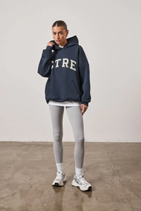 Sweat à capuche surdimensionné pour femmes avec épaules tombantes pull Streetwear plus rapide broderie de Logo personnalisé pour l'automne hiver - Product Image 3