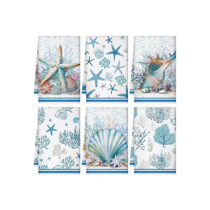 Serviettes de cuisine en coton brodé colorées, torchons de cuisine durables, doux, textiles de nettoyage pour la maison - Product Image 1