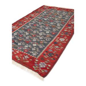 Alfombra Rectangular Grande de Lana y Yute con Diseño Floral Azul Nayaab, Hecha a Mano, 9x12, para Entrada o Pasillo del Hogar - Paem-800 - Product Image 2