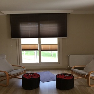 Double tissu, plissé haut et bas, double teinte, personnalisable pour hôtel, bureau, maison, 14 mm fin avec vis - Product Image 4