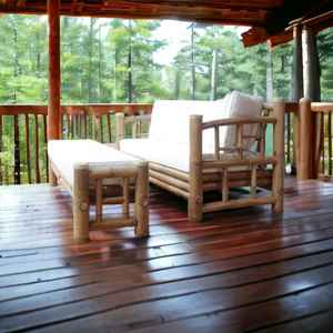 Conjunto de Sofá de 5 Plazas Moderno y Elegante para Jardín Interior y Exterior 2024 con Mesa de Centro Hecha de Troncos de Bambú, Ideal para Sala de Estar - Product Image 5