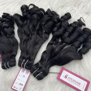 มัดผมมนุษย์ธรรมชาติแบบไม่ผ่านกระบวนการผมแท้เครื่องเรมี่มีคลิปหนีบผมคู่ - Product Image 3