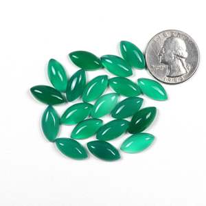 Piedras preciosas sueltas con forma de marquesa lisa de cabujón de ónix verde natural de alta calidad - Product Image 5