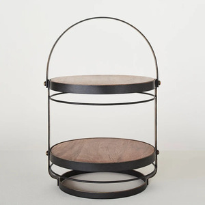 Servidor de pasteles de metal de 2 niveles de alta calidad, último diseño, forma redonda, postre, aperitivos, precio de soporte - Product Image 5