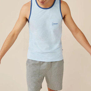 Servicio OEM/ODM, Camiseta sin Mangas Personalizada con Diseño de Bolsillo Frontal para Hombre, 100% Algodón, Cuello Redondo, para Entrenamiento de Verano - Product Image 4
