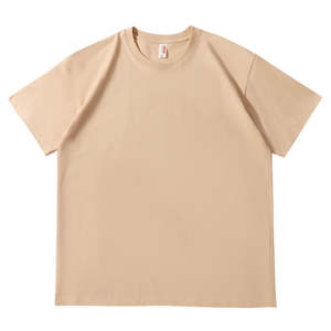 T-shirts pour hommes en coton 100% tricoté, écologiques, grande taille, poids lourd, logo imprimé à l'écran, évacuation de l'humidité, manches courtes, col rond - Product Image 1