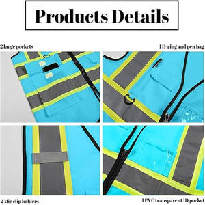 Prix de gros Gilet haute visibilité pour hommes Dernier style Respirant Anti-rides Matériel durable Gilet haute visibilité pour hommes avec personnalisation complète - Product Image 4