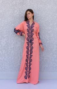 Vestidos de moda hechos a mano, manga larga bordada hasta la rodilla, ropa de fiesta informal, Maxi - Product Image 3