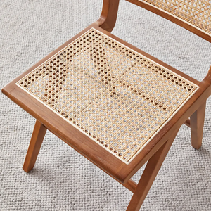 Chaise moderne personnalisée en bois de Sesham massif fabriquée à la main et faite à la main avec travail en rotin pour une assise confortable - Product Image 5