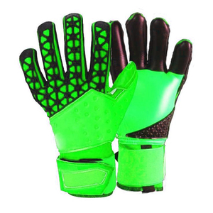 Unisex Professional Negative Cut Soccer Goalkeeper <b>Gloves</b> with Purple Latex 3D Black <b>Silicone</b> Injected Backhand Punch Zone - Product Image 4