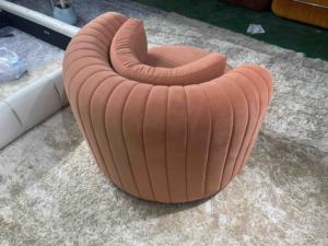 เก้าอี้ห้องนั่งเล่นสไตล์นอร์ดิกสำหรับพักผ่อนเฟอร์นิเจอร์ในบ้านเก้าอี้เท้าแขนทำจากไม้แอชเก้าอี้โซฟาผ้ากำมะหยี่เน้นทันสมัย - Product Image 5