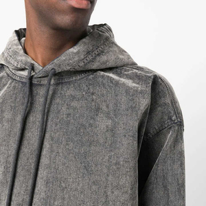 เสื้อฮู้ดผู้ชายผ้าฟลีซโพลีเอสเตอร์100% ซักด้วยกรดมีสไตล์ลำลอง2025ออกแบบได้ตามต้องการ - Product Image 4