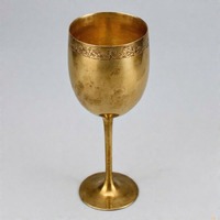 SaintGoblet Calice Sacré Verre à Vin de Communion en Laiton Antique Gobelet Vintage Artisanal pour Église et Cérémonies Spirituelles