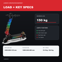 Trottinette électrique pliable 800W avec batterie 48V 10Ah, pneus tout-terrain de 11 pouces et éclairage LED coloré