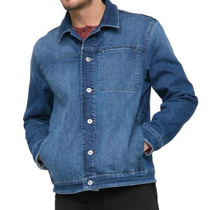 Veste en jean confortable pour hommes, poignets réglables, poches avant, idéale pour voyager, réunions sociales décontractées, décoration à boutons - Product Image 2