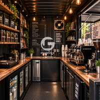 Etodevice Conteneur maritime préfabriqué modifié de 11 pieds, café-restaurant mobile, bar en conteneur, café modulaire