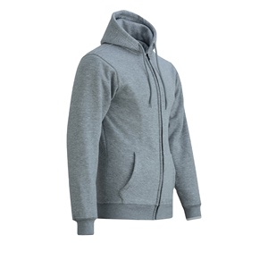 Sudadera con capucha de algodón de alta calidad para hombre de peso pesado con cremallera Lisa Precio al por mayor Logotipo personalizado Ropa de invierno transpirable Sudaderas con capucha - Product Image 5