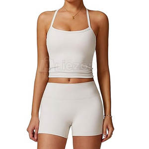 Ensemble haut et short de yoga sans couture pour femmes Tenue de fitness Haut et short de yoga sans couture pour femmes pour l'entraînement - Product Image 1