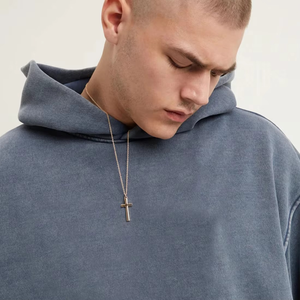 Sweat à capuche vintage personnalisé de haute qualité, délavé à l'acide, pour homme, taille XXS, en coton épais, teinture unie, respirant, écologique, 2 pièces - Product Image 5