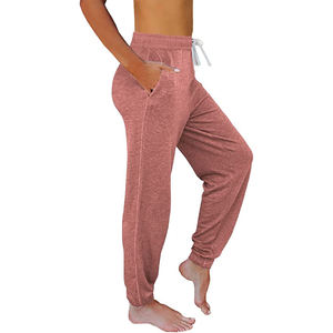 กางเกงวิ่งกีฬาฤดูร้อนของผู้หญิงไซส์ XL กางเกงลำลองผ้าแคนวาสสำหรับฤดูใบไม้ผลิมีเชือกผูกกระเป๋า - Product Image 4