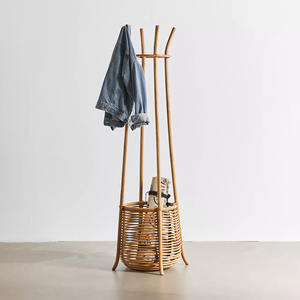 Premium Quality Nordic Rattan Stand Coat <b>Racks</b> Hangers <b>Clothes</b> Standing Hanger <b>Rack</b> Hat and Clothing Holder - Product Image 3