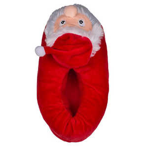 รองเท้าแตะซานตาคลอสสำหรับเด็กในฤดูหนาว พื้นยาง ดีไซน์ขนปุย - Product Image 4