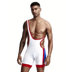 <b>Men's</b> Custom Logo Breathable Quick Dry Wrestling Singlet One Piece <b>Sauna</b> Body <b>Suit</b> for Workout Training - Product Image 4