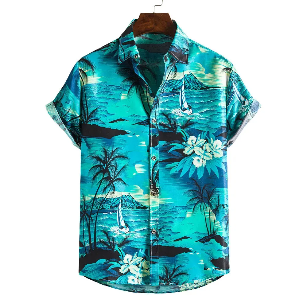 Chemises de plage vêtements de vacances chemises d'été vacances de plage d'été impression 3d hauts à manches courtes chemise de plage Cool