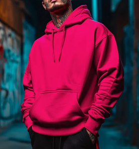 Vente en gros de polaire lourde 480-500 GSM Sweat à capuche surdimensionné en 65% coton brossé de haute qualité, 35% polyester du Bangladesh pour hommes - Product Image 4