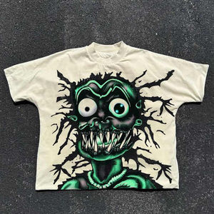 Logo personnalisé 100% T-shirt en coton pour hommes T-shirt surdimensionné à col rond T-shirt court Boxy Streetwear T-shirt court imprimé Dtg - Product Image 2