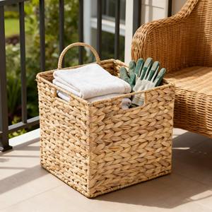 <b>Square</b> water hyacinth <b>basket</b> Handmade Storage <b>Basket</b> Wholesale eco-friendly Made in Vietnam - Product Image 6