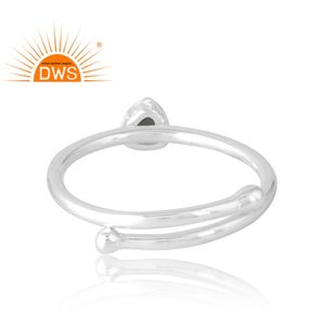 Meilleure bague ouvrable en argent sterling avec pierre précieuse naturelle fumée, design indien, fabricant de bijoux sur mesure - Product Image 2