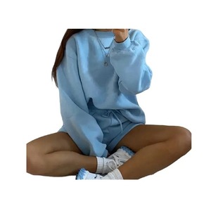 Conjuntos de 2 piezas para mujer, pantalones cortos lisos informales 2025 para mujer europea, camisa Premium 100% de algodón transparente con cuello redondo - Product Image 5