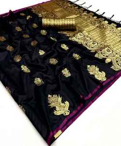 Saris en coton d'art, vente en gros, design ethnique moderne, pour mariage et festival, lavables - Product Image 2