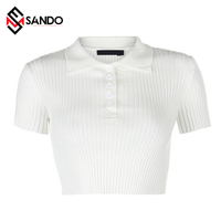 Camisetas de Mujer de Alta Calidad con Logotipo Personalizado, Tejido Acanalado Transpirable, Estampado, Manga Corta, OEM