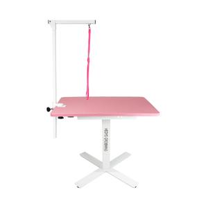 Table de toilettage pour animaux de compagnie HEDYS GROOMING, hauteur réglable, moyenne, avec bras de retenue, support stable pour le toilettage des animaux (acier et contreplaqué) - Product Image 1