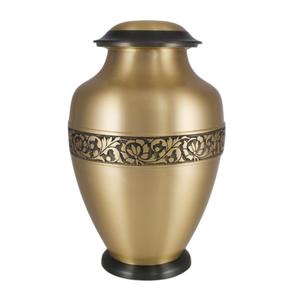 Urnes de crémation pour adultes en laiton de haute qualité avec bande urnes funéraires en métal fini marbre or et vert pour cendres humaines - Product Image 6