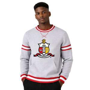 Kappa Alpha Psi Heather <b>Grey</b> Crest Chenille Crewneck True To Size Premium <b>Fleece</b> Embroidered Greek Letter Crest Fraternity - Product Image 1