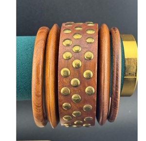 VINTAGE MANGO MADERA NATURAL Y BRAZALETES Disponible Tamaño personalizado Mejor venta Venta caliente Mango Brazalete de madera con - Product Image 2