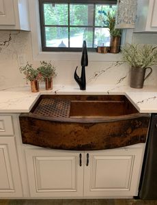 Évier de cuisine en cuivre de style campagnard offrant un design de cuve profonde, une solidité et un caractère authentique du vieux monde - Product Image 5